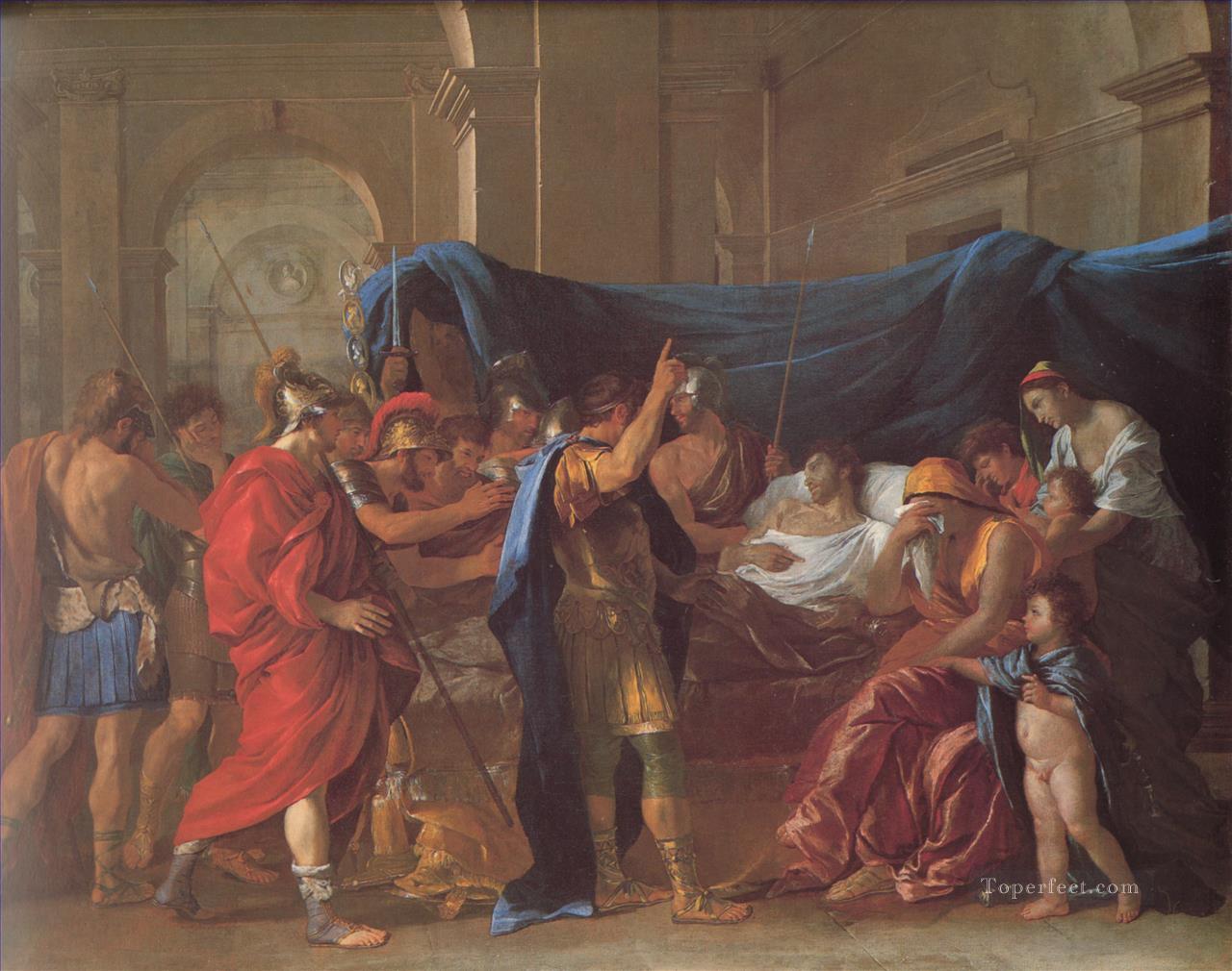 La muerte del pintor clásico Germánico Nicolas Poussin Pintura al óleo